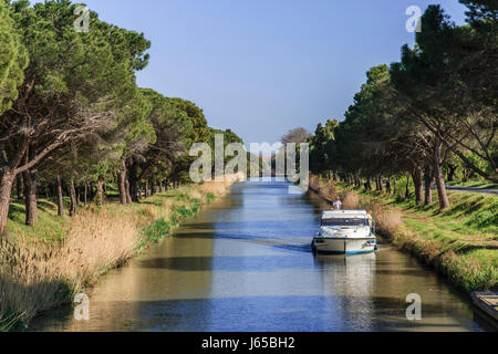 France, Aude, Salleles-d'Aude, Junction Canal or  Junction Canal with the Robine Stock Photo