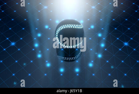 A sports concept of a futuristic baseball ball lit with neon markings on a  glass stage with neon markings - 3D render Stock Photo - Alamy