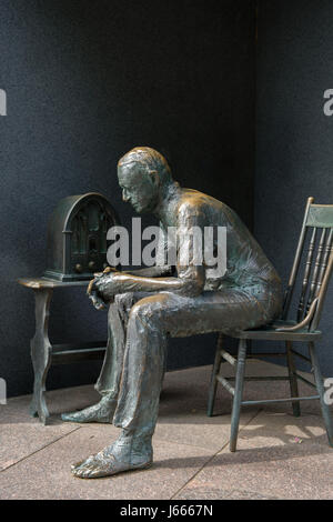 Fireside Chat, FDR Memorial, Washington, DC Stock Photo