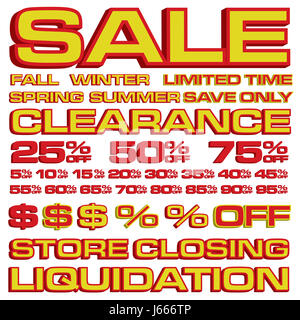 sale words text sign clearance marketing elements winter window porthole dormer Stock Photo