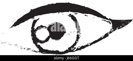 female eye optic cartoon icon sketch Stock Vector
