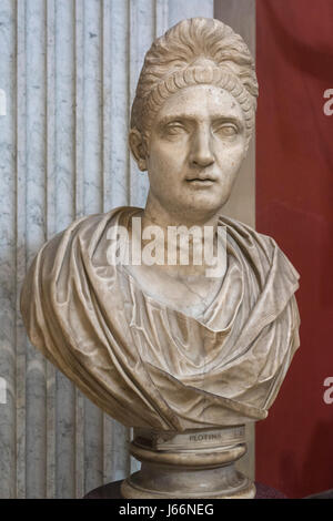 Rome. Italy. Portrait bust of Pompeia Plotina, wife of Emperor Trajan ...