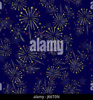 Starry Firework Seamless Pattern Stock Vector