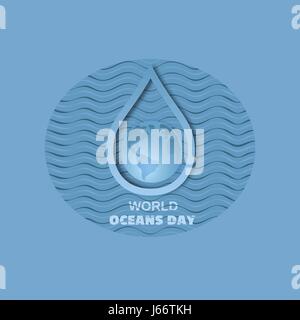 World oceans day Stock Vector