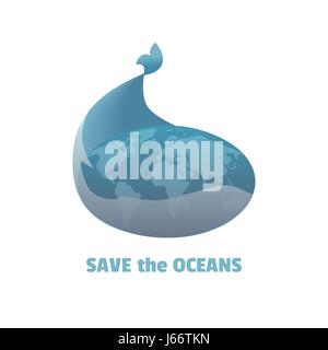 Save the oceans Stock Vector