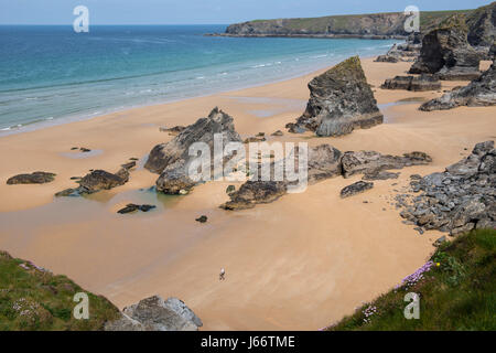 Bedruthan Steps, Cornwall, England, UK Stock Photo