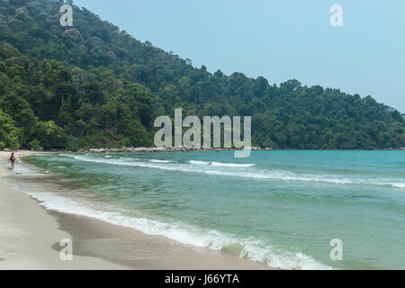 The hiking trail to Monkey Beach and Muka Head lighthouse in Penang National Park, Malaysia. Stock Photo