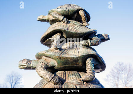 Mackinac Island Michigan,Historic State Parks Park Mackinaw,Straits of,Lake Huron,Cadotte Avenue,Native American Indian indigenous peoples,Turtle Clan Stock Photo