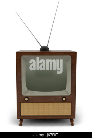 vintage television tv televisions retro program vintage screen news antennae Stock Photo