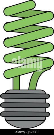 color image cartoon fluorescent light bulb Stock Vector