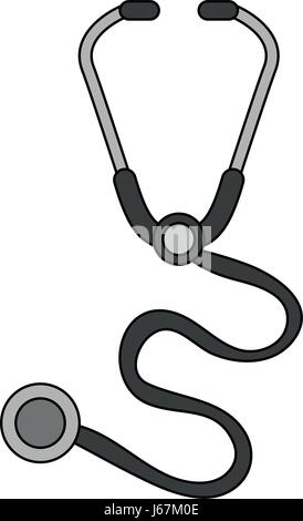 color image cartoon stethoscope medical with auriculars Stock Vector
