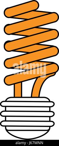 color silhouette image cartoon yellow fluorescent light bulb Stock Vector