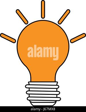 color silhouette image cartoon light bulb with brigntness rays Stock Vector