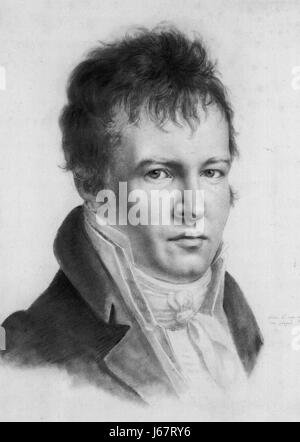 ALEXANDER von HUMBOLDT (1769-1859) Prussian naturalist, explorer and scientist in a self portrait dated 1814 Stock Photo