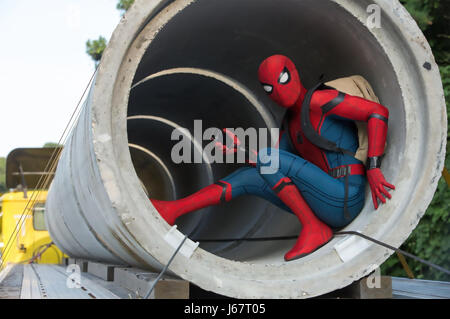 SPIDERMAN: HOMECOMING 2017 Columbia Pictures film with Tom Holland Stock Photo