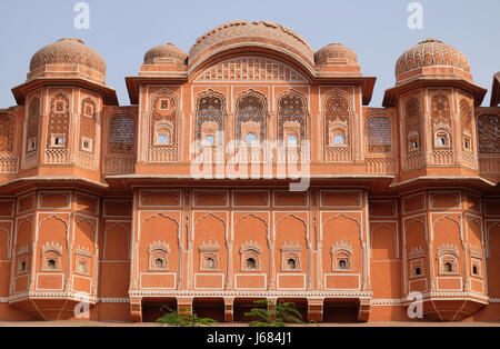 Detail of traditional house in Jaipur, Rajasthan, India. Jaipur is the capital and the largest city of Rajasthan Stock Photo