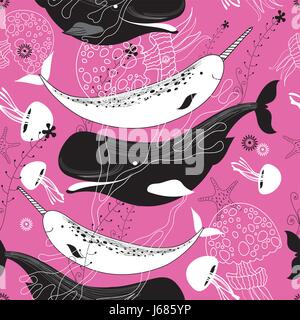 Vector graphics of a sea pattern Stock Vector