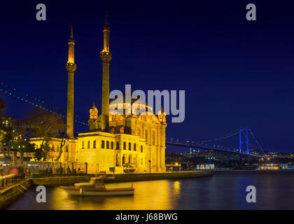 Mosque Ortakoy at the blue hour Stock Photo