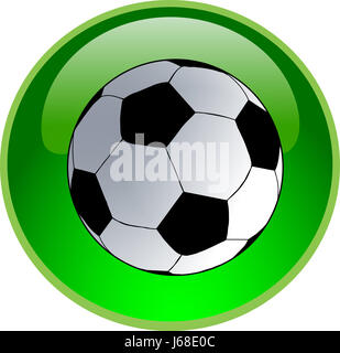 optional ball football button cut out sign signal optional graphic green black Stock Photo