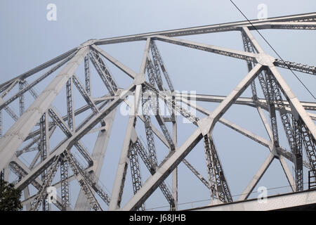 Howrah Bridge now Rabindra Setu over River Hooghly, Kolkata, india Stock Photo