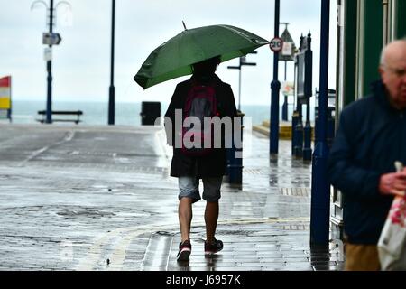 Aberystwyth Wales Uk, Saturday 20 May 2017 UK Weather: Dark clouds and showers of rain dominate the day Aberystwyth on the Cardigan Bay coast, West Wales photo Credit: keith morris/Alamy Live News Stock Photo