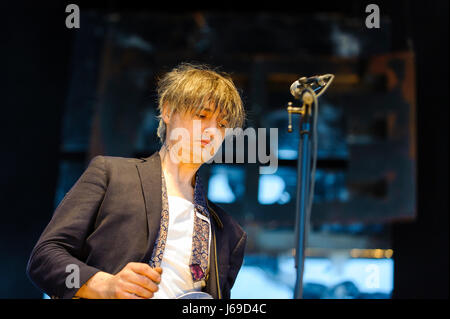 Wirral, UK. 20th May 2017.  For their first concert of 2017, Pete Doherty performs with his band, The Libertines, at Wirral Live, a huge 3 day concert at Prenton Park, Wirral.  The concert is being headlined by Madness on Friday, The Libertines on Saturday, and Little Mix on Sunday.  Supporting artists are Courts, The Rhythm Method, The Farm, The Humingbirds, The Coral, Anton Powers, Bronnie, Mic Lowry and Conor Maynard. © Paul Warburton Stock Photo