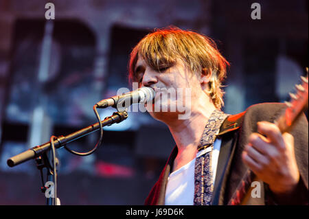 Wirral, UK. 20th May 2017.  For their first concert of 2017, Pete Doherty performs with his band, The Libertines, at Wirral Live, a huge 3 day concert at Prenton Park, Wirral.  The concert is being headlined by Madness on Friday, The Libertines on Saturday, and Little Mix on Sunday.  Supporting artists are Courts, The Rhythm Method, The Farm, The Humingbirds, The Coral, Anton Powers, Bronnie, Mic Lowry and Conor Maynard. © Paul Warburton Stock Photo
