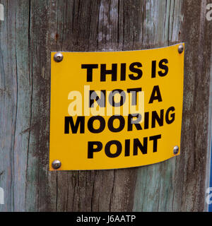 No mooring point sign. Stock Photo
