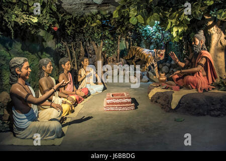 Rishi Patanjali giving lessons to his Gurukul, Kaneri Math, Kolhapur, Maharashtra Stock Photo