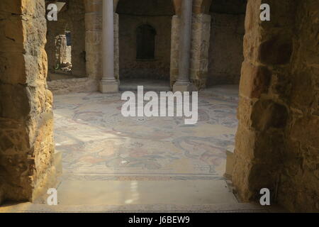 Villa Romana del Casale contains richest, largest and most complex collection of Roman mosaics in the world. It's one of UNESCO World Heritage Sites. Stock Photo