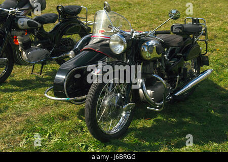 nostalgia old-timer restores sidecar motorcycle motorbike drive