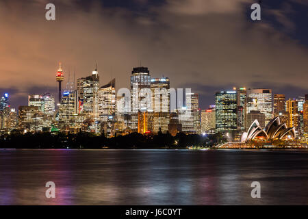 Sydney city skyline after dark. NSW, Australia. Stock Photo