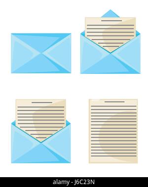 Email message concept. New, incoming message Vector illustration in flat style design Isolated on white background Stock Vector