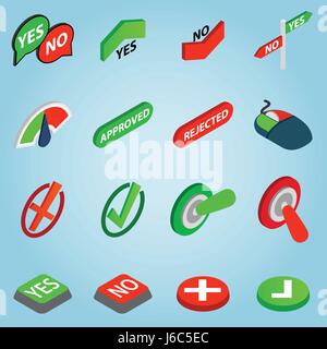 Selection set icons, isometric 3d style Stock Vector