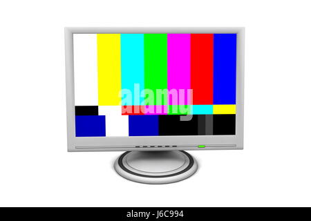 colour monitor screen television tv televisions pattern flat test office PC Stock Photo