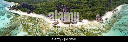 Aerial view of La Digue, Seychelles Stock Photo