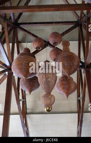 The chandeliers in the Ananta Spa and Resorts Hotel in Pushkar, Rajasthan, India, on February 17, 2016. Stock Photo