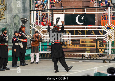 Wagah (Pakistan India) Border Ceremony, Lahore, Pakistan Stock Photo