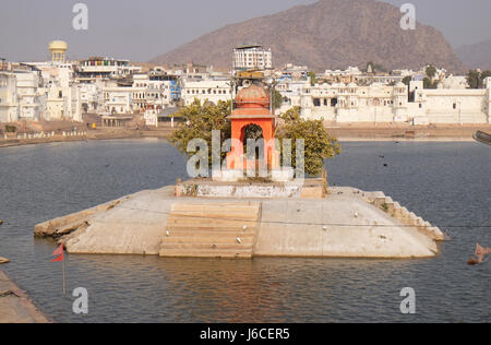 Pushkar lake or Pushkar Sarovar at Pushkar, Rajasthan, India, Holy Hindu City, on February 17, 2016. Stock Photo