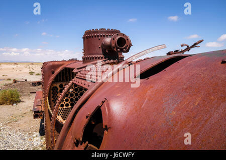 Train cemetery in Uyuni, Bolivia, south america Stock Photo