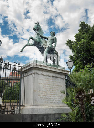 Statues of Russian bronze horses donated to the city by Tsar Nicola I in 1846 - Naples - Italy Stock Photo