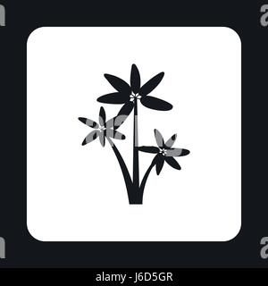 Three palms icon, simple style Stock Vector
