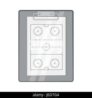 Hockey game plan icon, black monochrome style Stock Vector