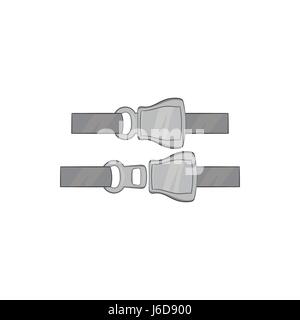 Seat belt icon, black monochrome style Stock Vector