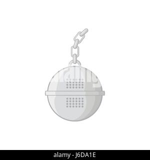 Steel strainer icon, black monochrome style Stock Vector