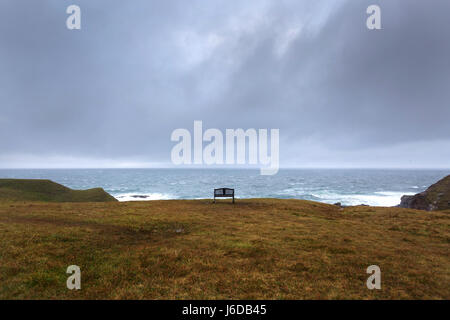 A lonely bench in Scottish countryside near Applecross, Scotland, UK. Stock Photo