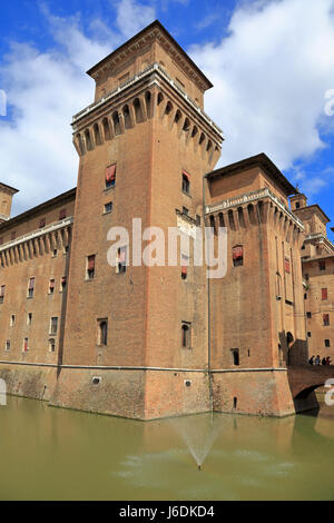 Estense Castle, Este Castle or Castello di San Michele, Ferrara, Emilia-Romagna, Italy, Europe. Stock Photo