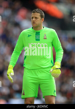 Bradford City goalkeeper Colin Doyle during the Sky Bet League One play off final at Wembley Stadium, London. PRESS ASSOCIATION Photo. Picture date: Saturday May 20, 2017. See PA story SOCCER Final. Photo credit should read: Mike Egerton/PA Wire. RESTRICTIONS: EDITORIAL USE ONLY No use with unauthorised audio, video, data, fixture lists, club/league logos or 'live' services. Online in-match use limited to 75 images, no video emulation. No use in betting, games or single club/league/player publications. Stock Photo