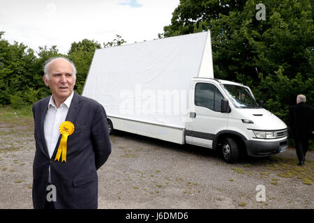 Liberal Democrat candidate Vince Cable out campaigning in Twickenham ahead of Britain's upcoming General Election in June 2017 Stock Photo