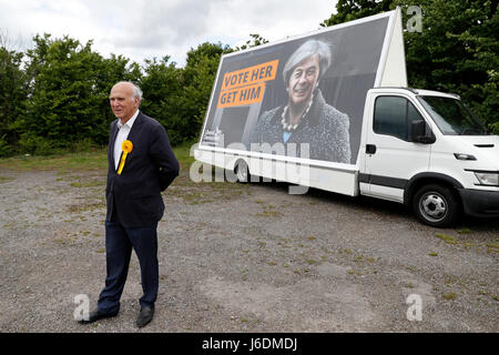 Liberal Democrat candidate Vince Cable out campaigning in Twickenham ahead of Britain's upcoming General Election in June 2017 Stock Photo